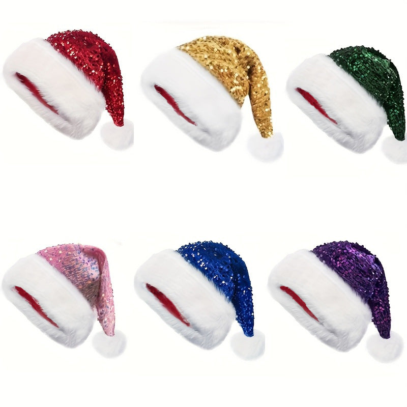 Sequin Pom Pom Holiday Party Beanie - view 1