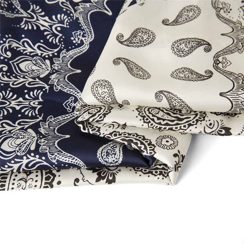 Two Tone Paisley Bandana Silky Square Scarf - view 11