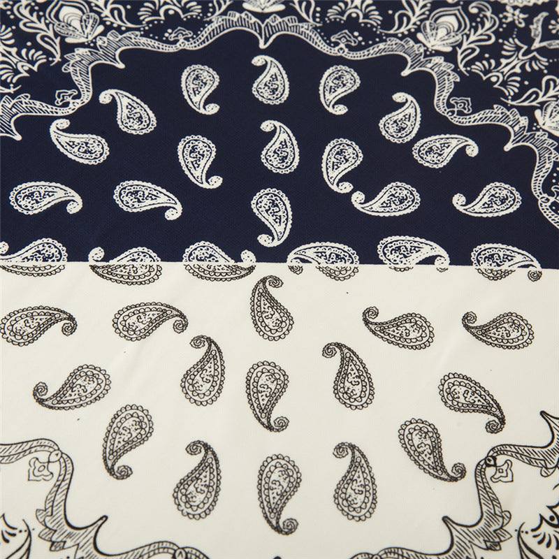 Two Tone Paisley Bandana Silky Square Scarf - view 2