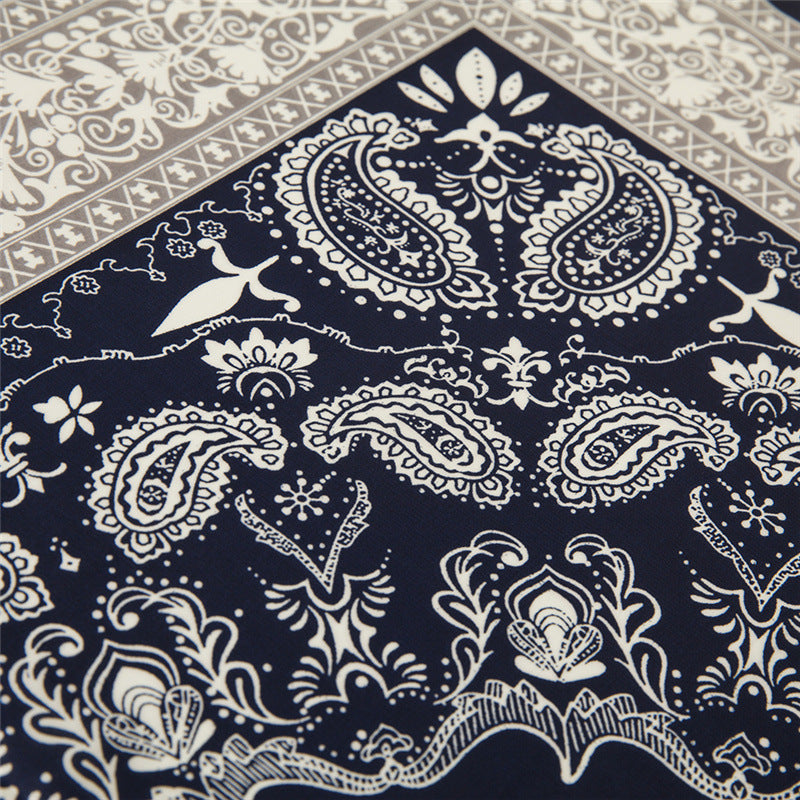 Two Tone Paisley Bandana Silky Square Scarf - view 5