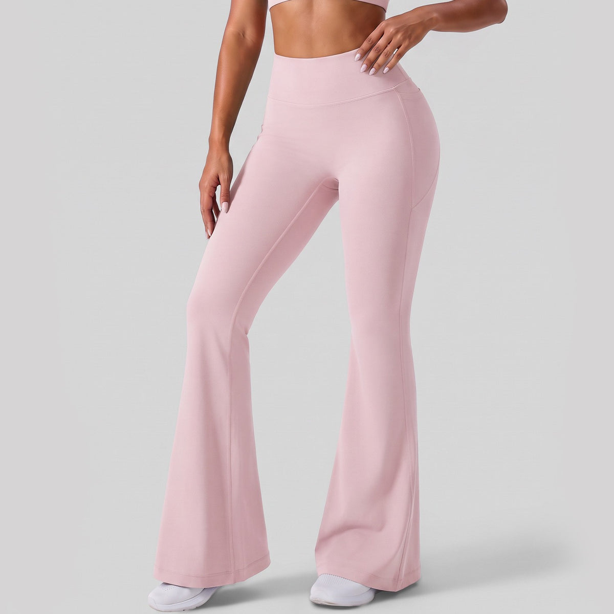 High Waist Flare Yoga Leggings With Side Pockets