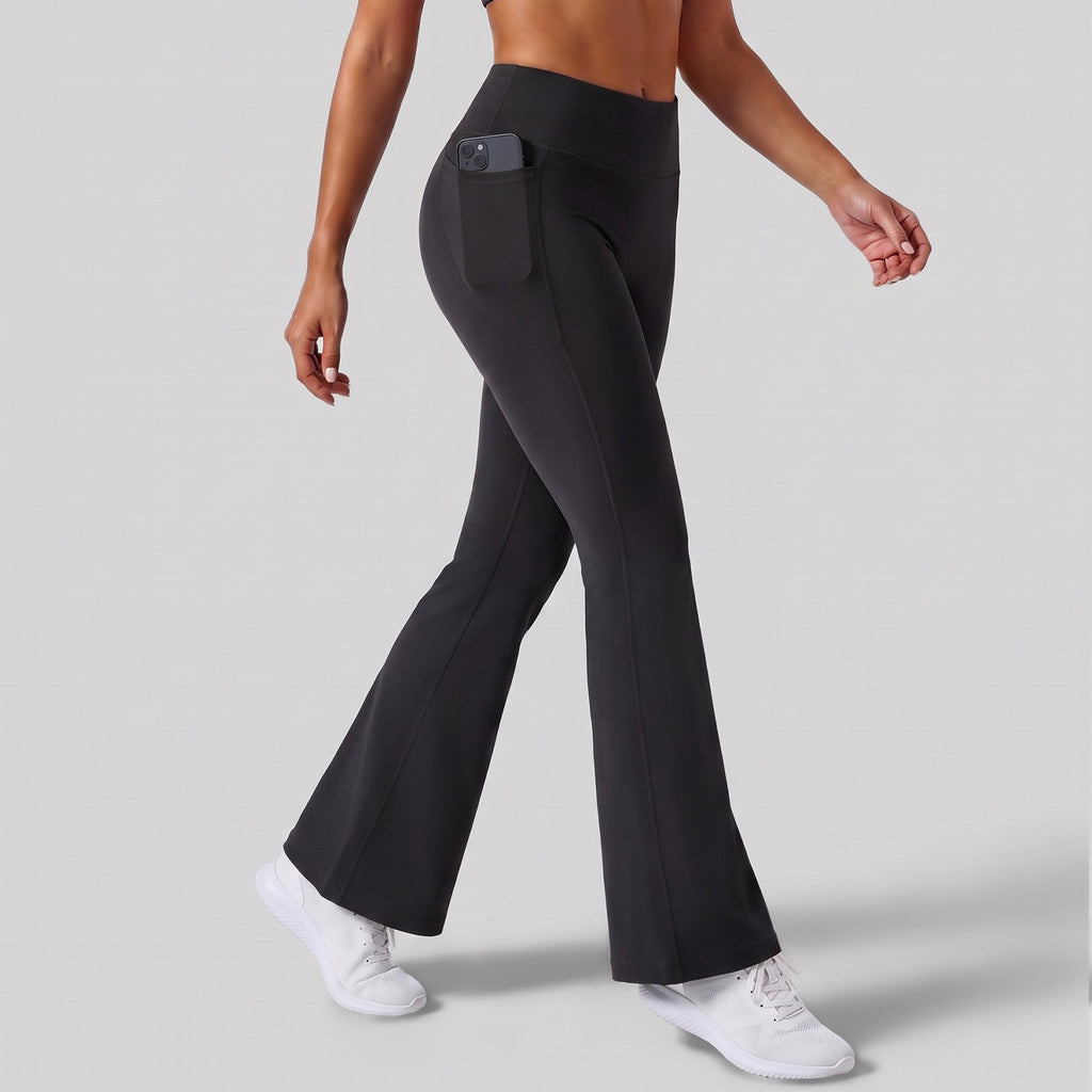 High Waist Flare Yoga Leggings With Side Pockets