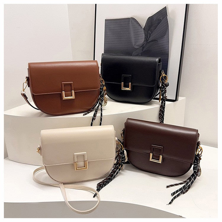 Half Moon Saddle Crossbody Bag with Buckle