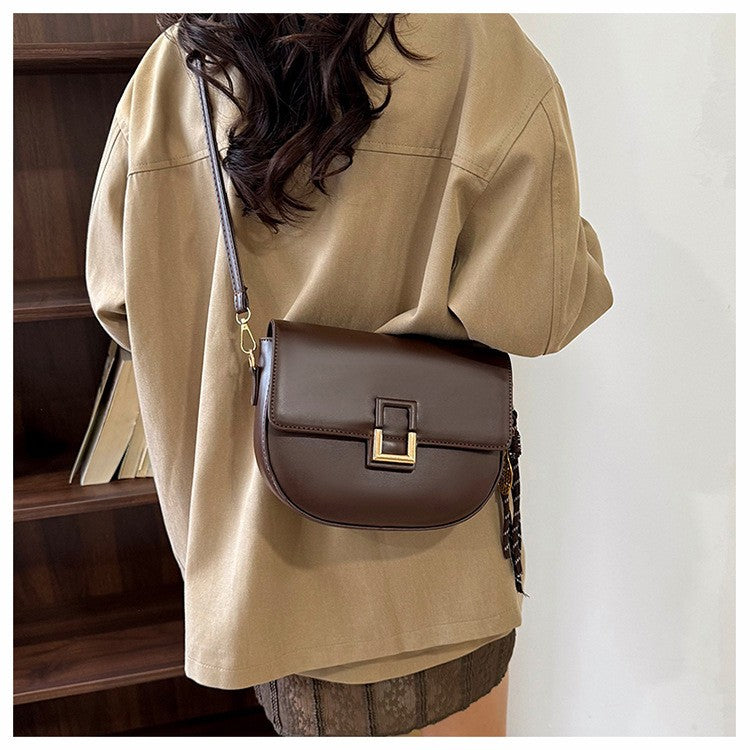 Half Moon Saddle Crossbody Bag with Buckle