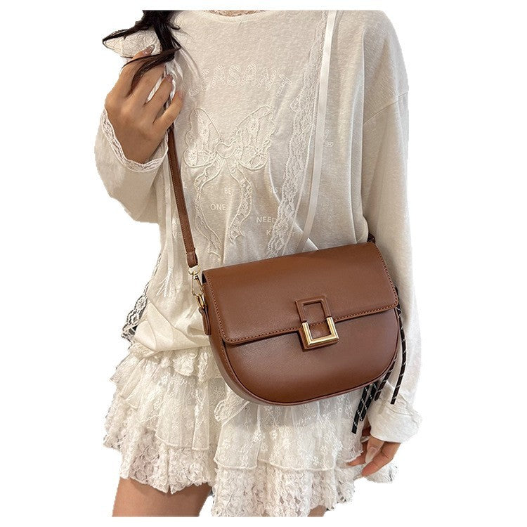 Half Moon Saddle Crossbody Bag with Buckle