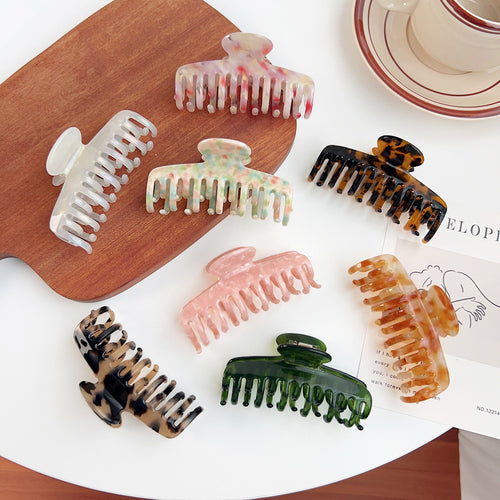 Acetate Hair Claw Clip With Double Teeth