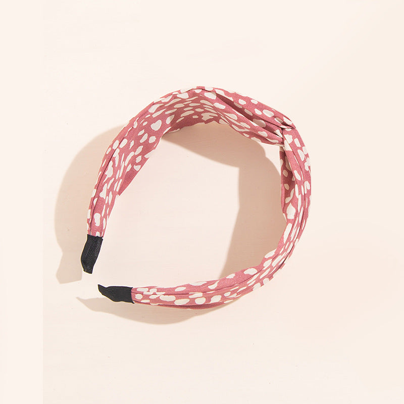 Spotted Satin Knot Headband - NO01