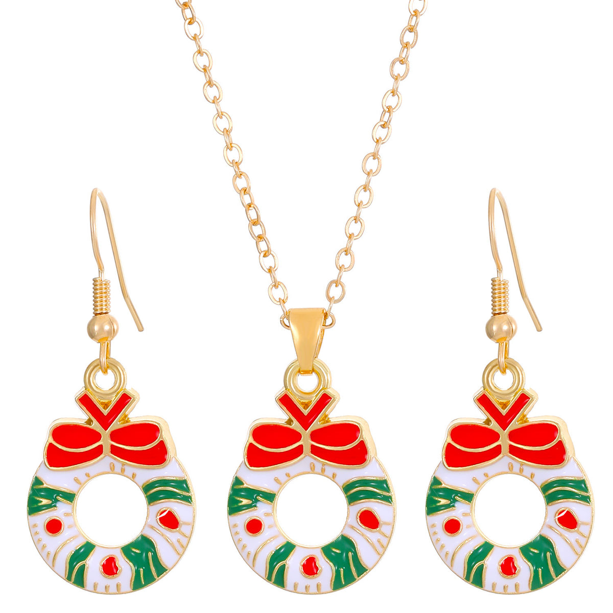 Christmas Charm Necklace and Earrings Set - C2
