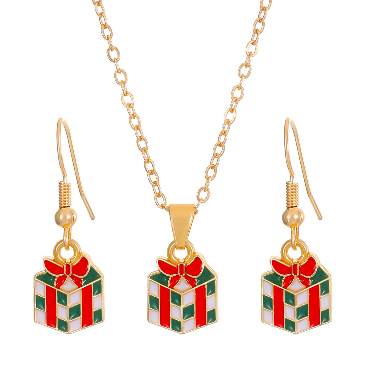 Christmas Charm Necklace and Earrings Set - C5