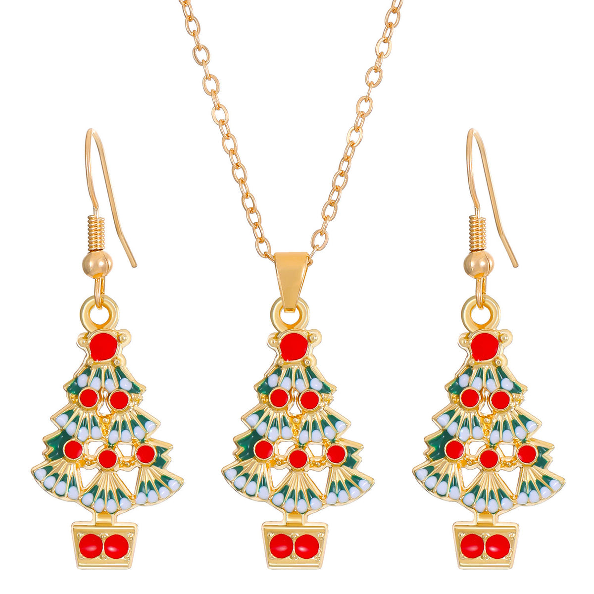 Christmas Charm Necklace and Earrings Set - C7