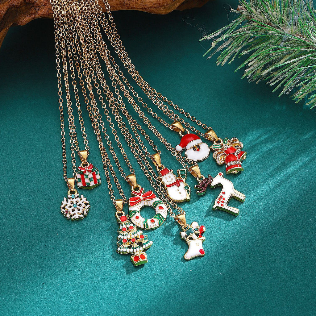 Christmas Charm Necklace and Earrings Set