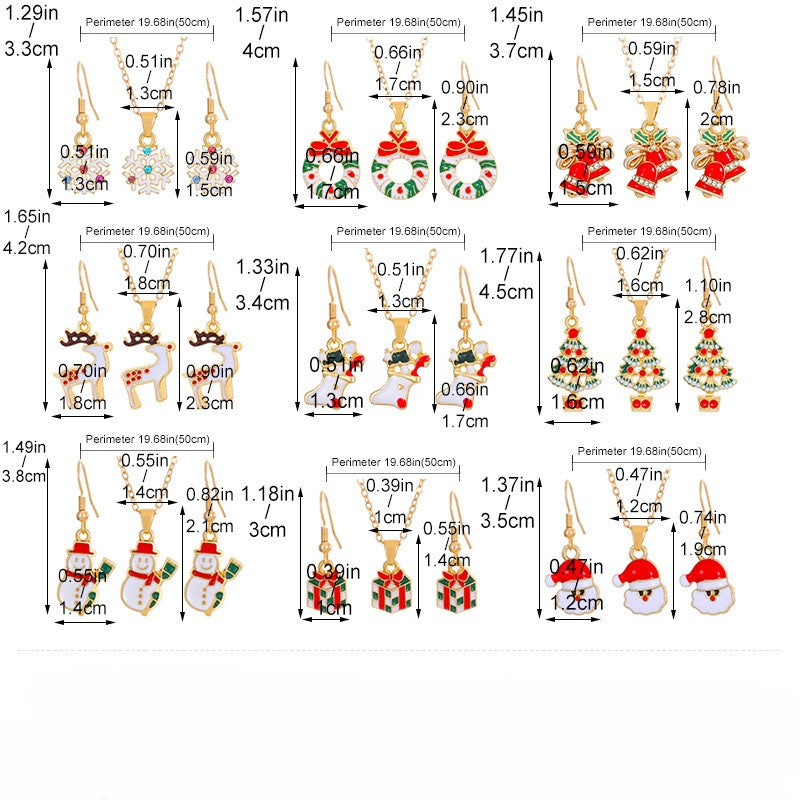 Christmas Charm Necklace and Earrings Set - view 1