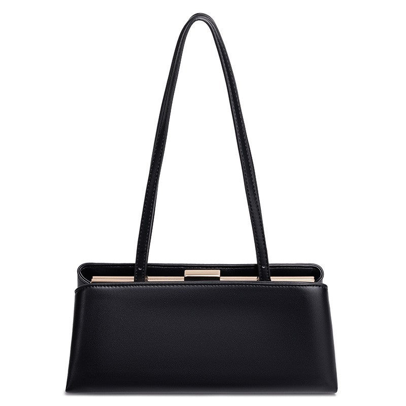 Structured East West Frame Shoulder Bag - Black