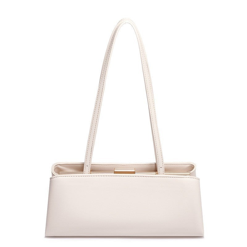 Structured East West Frame Shoulder Bag - Cream