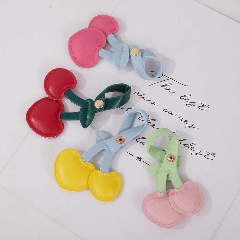 Cherry Shaped Bag Charm Pendant With Strap