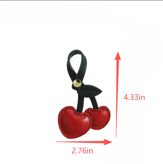 Cherry Shaped Bag Charm Pendant With Strap - view 1