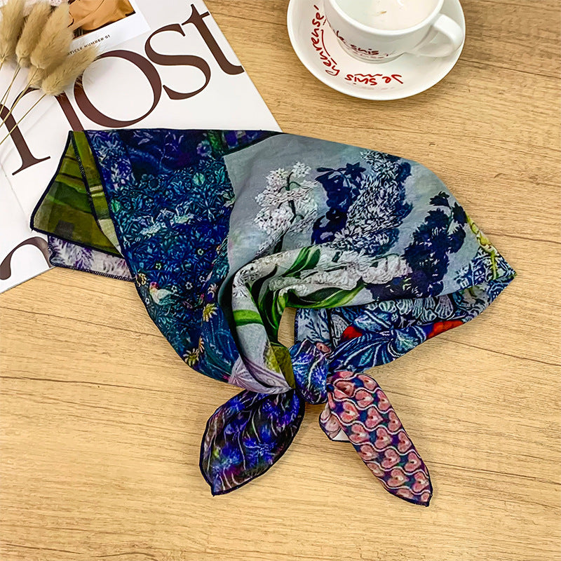 Retro Art Print Square Neck Scarf - NO-22