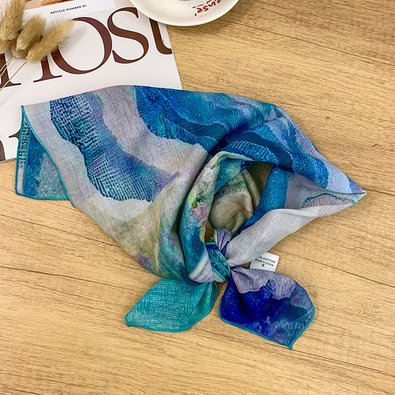 Retro Art Print Square Neck Scarf - NO-23