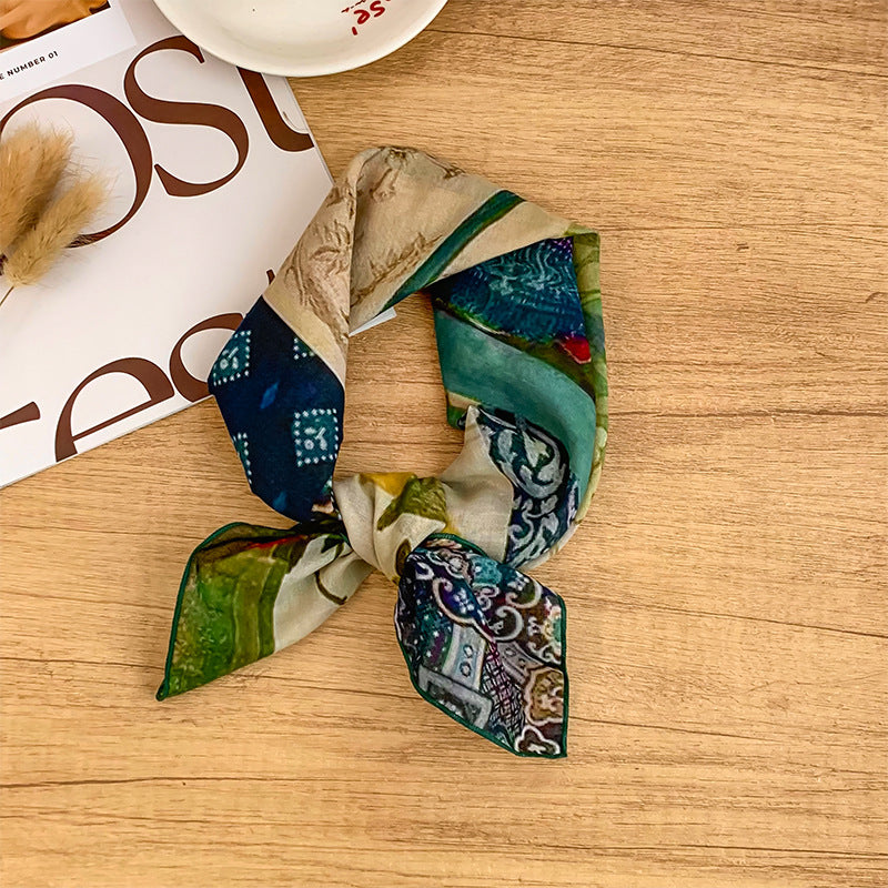 Retro Art Print Square Neck Scarf - NO-26