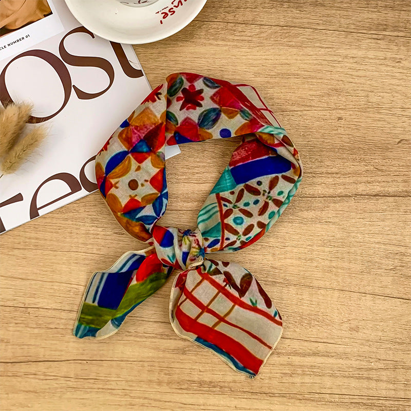 Retro Art Print Square Neck Scarf - NO-4