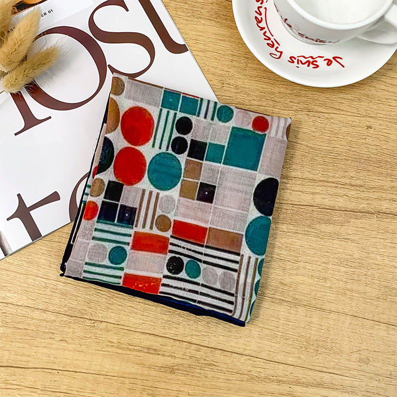 Retro Art Print Square Neck Scarf - NO-5