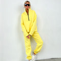 Quarter Zip Sweatshirt and Jogger Set - Yellow