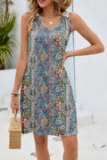 Floral Swing Mini Dress With Crochet Lace Back - Bohemia