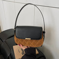 Two Tone Quilted Saddle Crossbody Bag