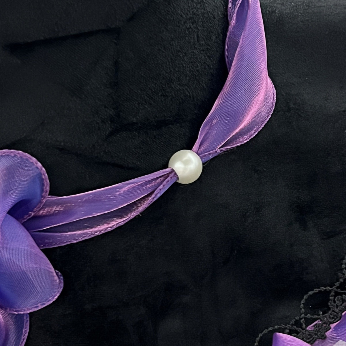 Witch Hat With Organza Bow And Star Charm - Purple - 2