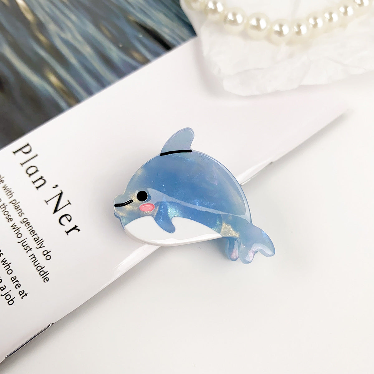 Sea Creature Mini Hair Claw Clip - Dolphin