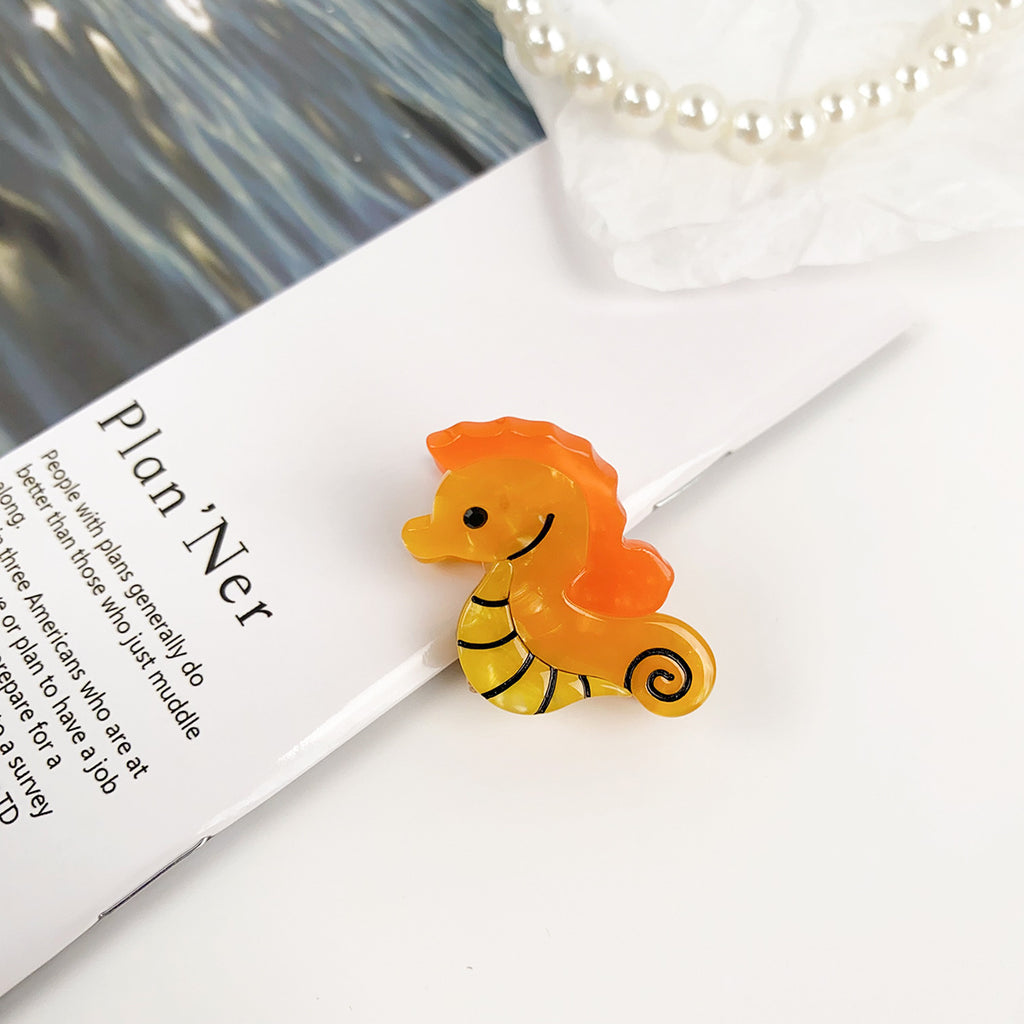 Sea Creature Mini Hair Claw Clip - Seahorse