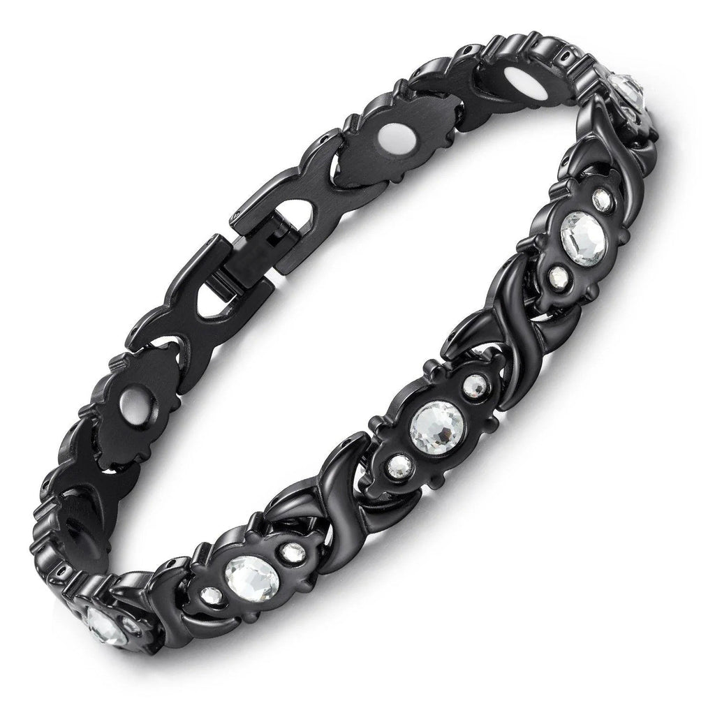 Rhinestone X Link Bangle Bracelet - Color_02