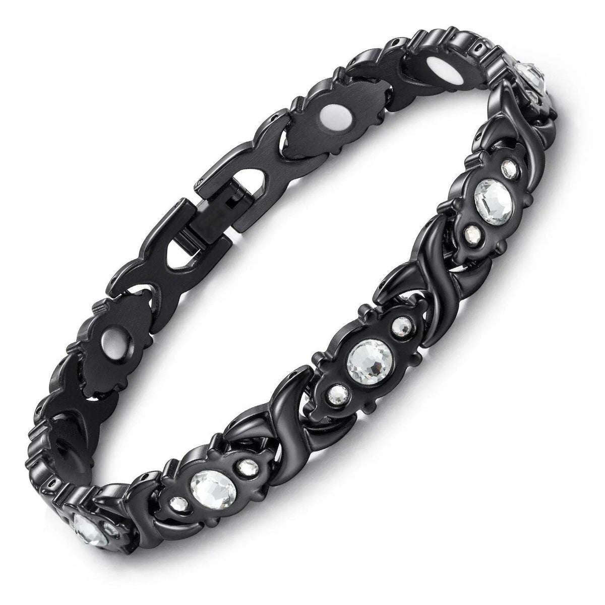 Rhinestone X Link Bangle Bracelet - Color_02