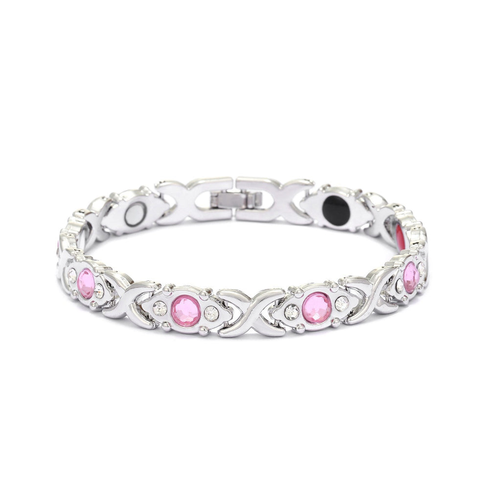Rhinestone X Link Bangle Bracelet - Color_03
