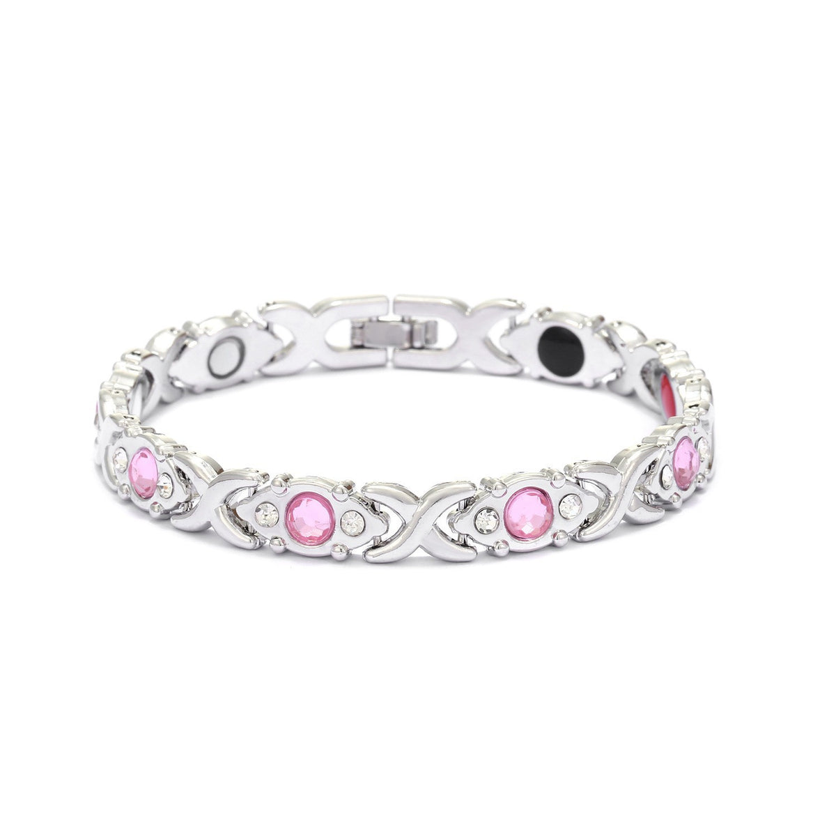 Rhinestone X Link Bangle Bracelet - Color_03