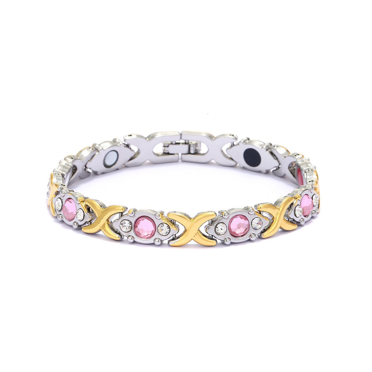 Rhinestone X Link Bangle Bracelet - Color_07