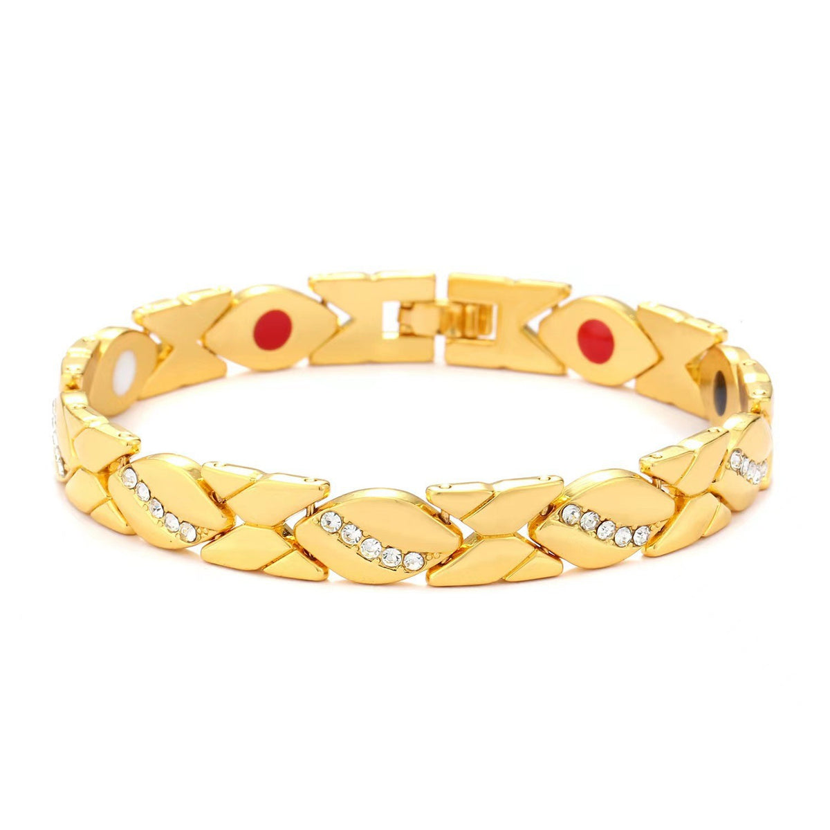 Rhinestone X Link Bangle Bracelet - Color_15