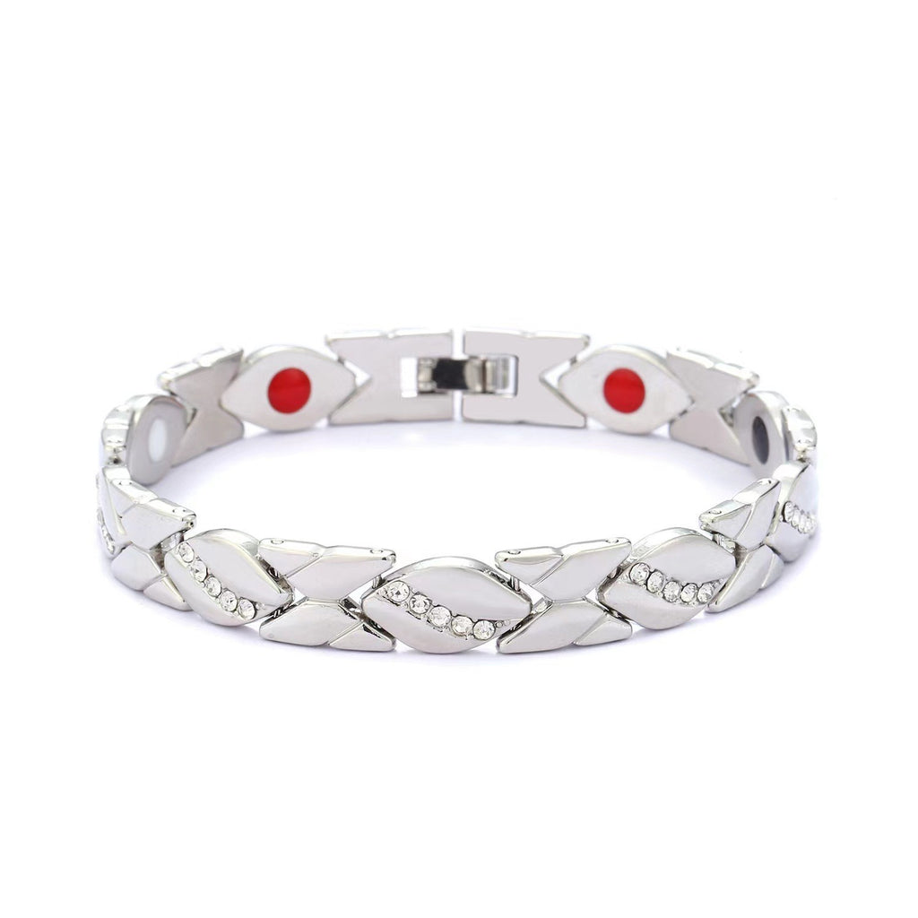 Rhinestone X Link Bangle Bracelet - Color_16