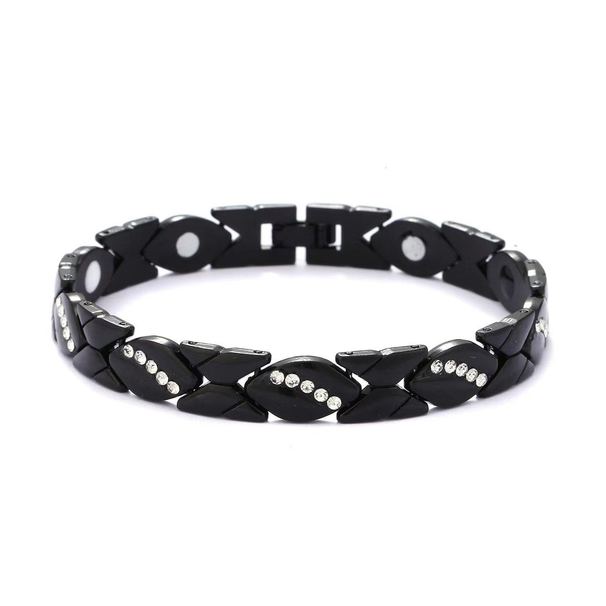 Rhinestone X Link Bangle Bracelet - Color_17