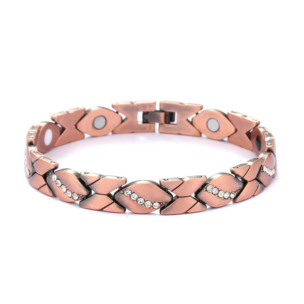 Rhinestone X Link Bangle Bracelet - Color_18