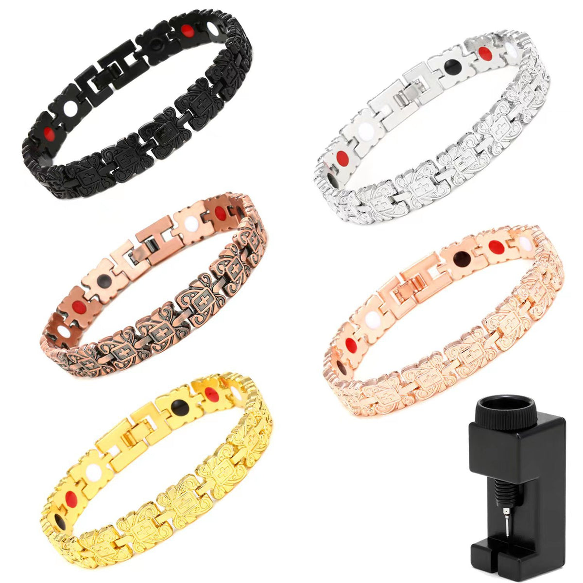 Rhinestone X Link Bangle Bracelet