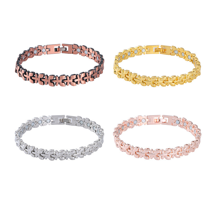 Rhinestone X Link Bangle Bracelet - view 2