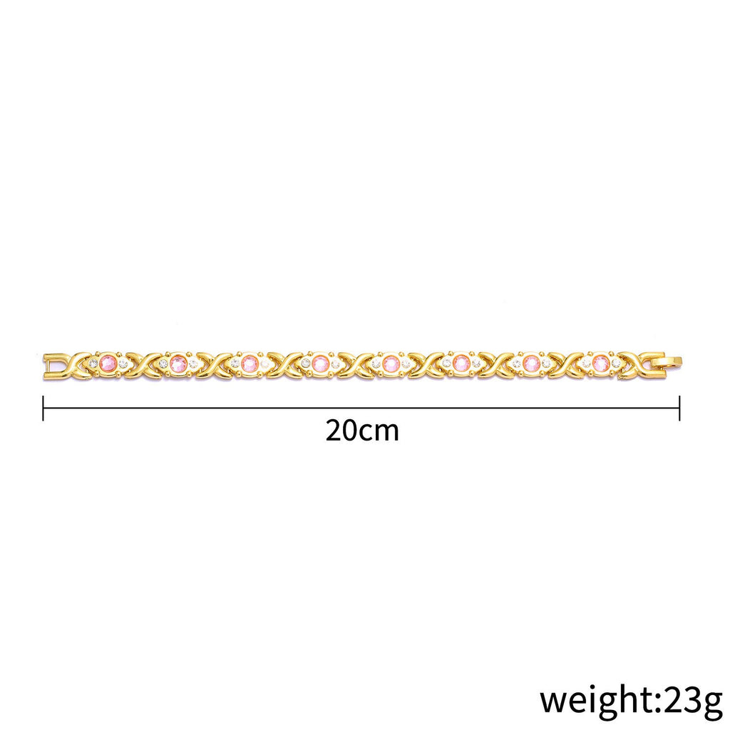 Rhinestone X Link Bangle Bracelet - view 7