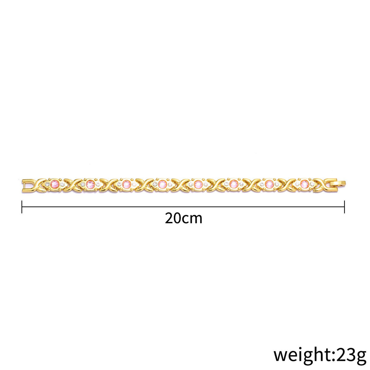 Rhinestone X Link Bangle Bracelet - view 7