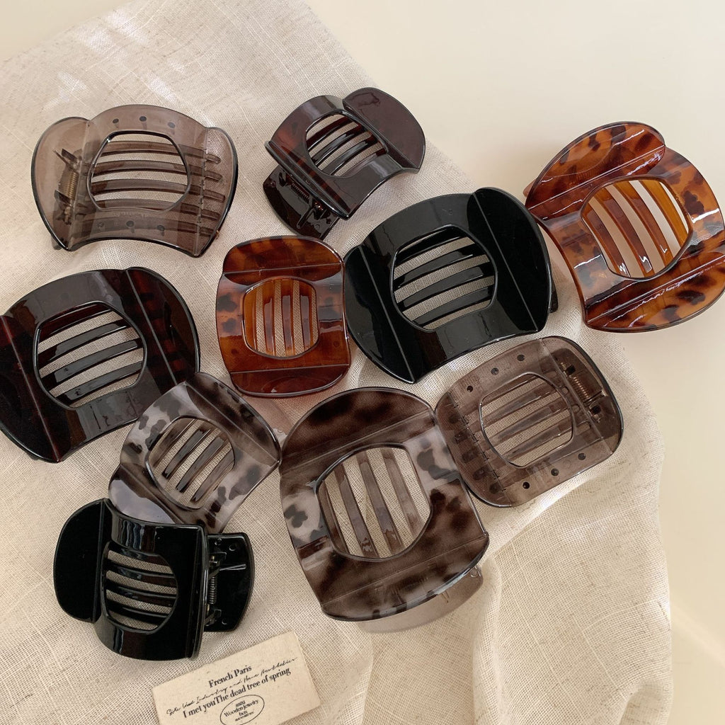 Rounded Square Glossy Hair Claw Clip