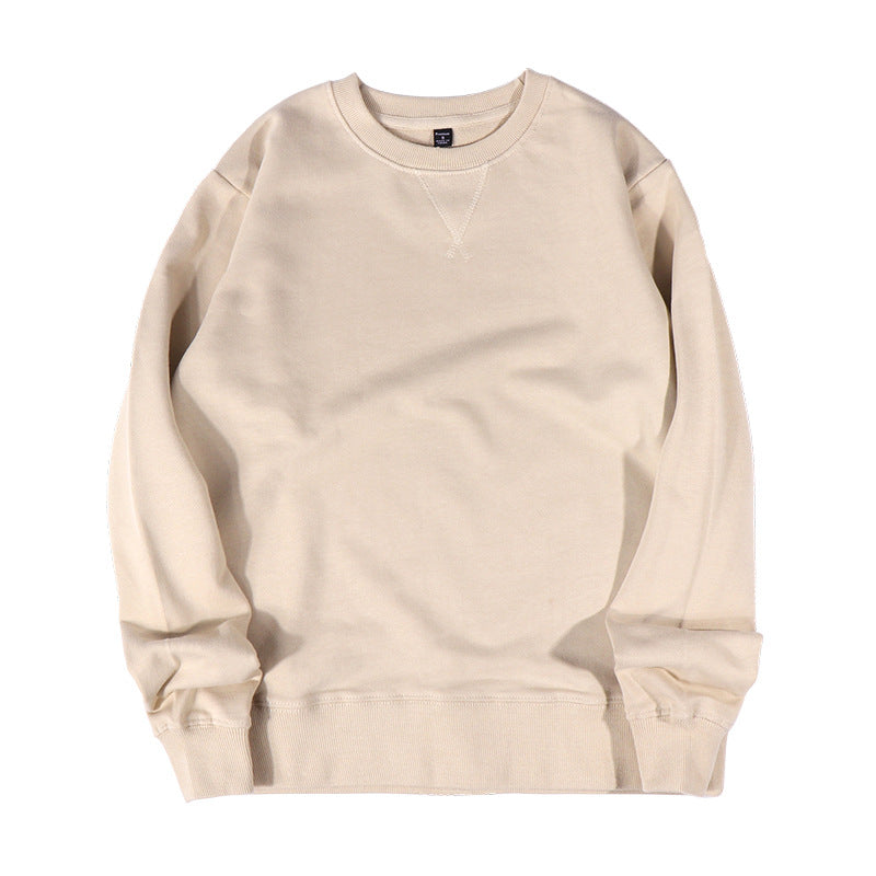 Brushed Back Cotton Crew Neck Sweatshirt - Beige