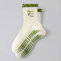 Matcha Ruffle Cuff Grip Crew Socks - Matcha