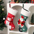 Appliqué Christmas Stocking With Plush Cuff - Santa