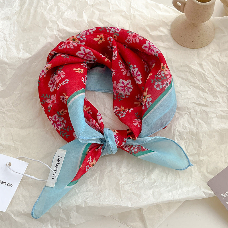 Vintage Ditsy Floral Bandana Neck Scarf - NO03