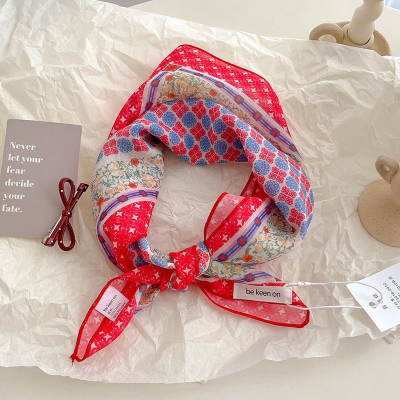 Vintage Ditsy Floral Bandana Neck Scarf - NO04